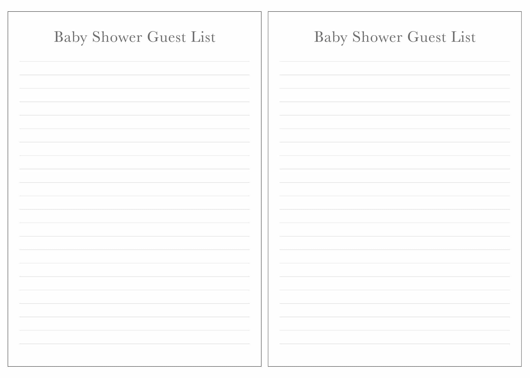 Baby shower sale invite list